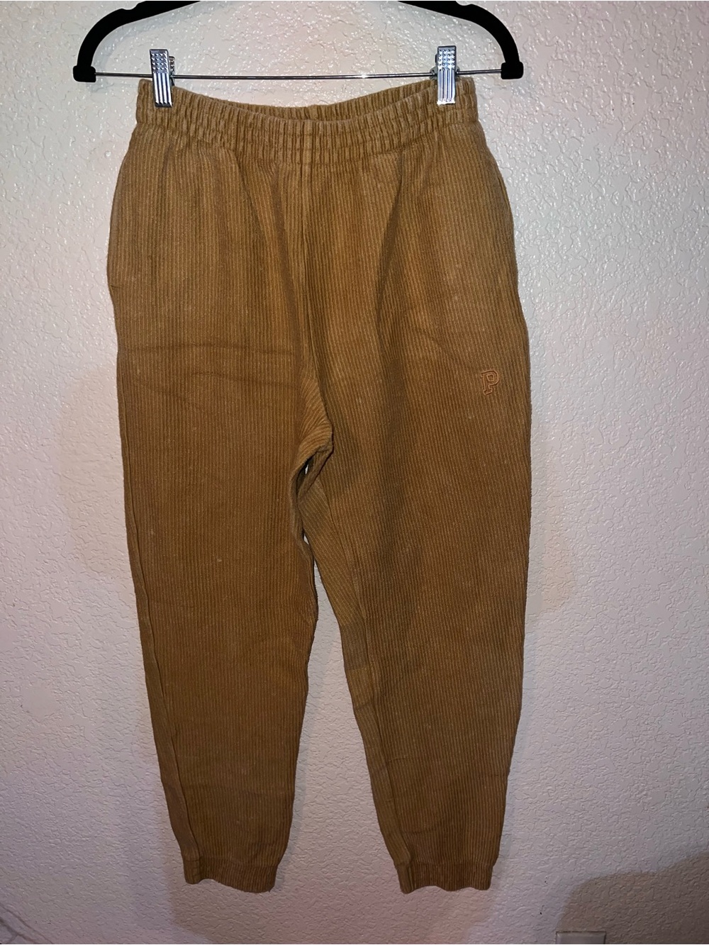 PINK Victoria's Secret Corduroy Hooded Sweatshirt and Joggers Set-Camel/Tan - Picture 4 of 6